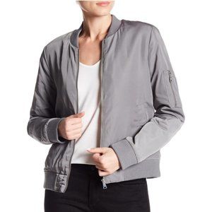Love Token Faux Fur Lined Grey Bomber Jacket